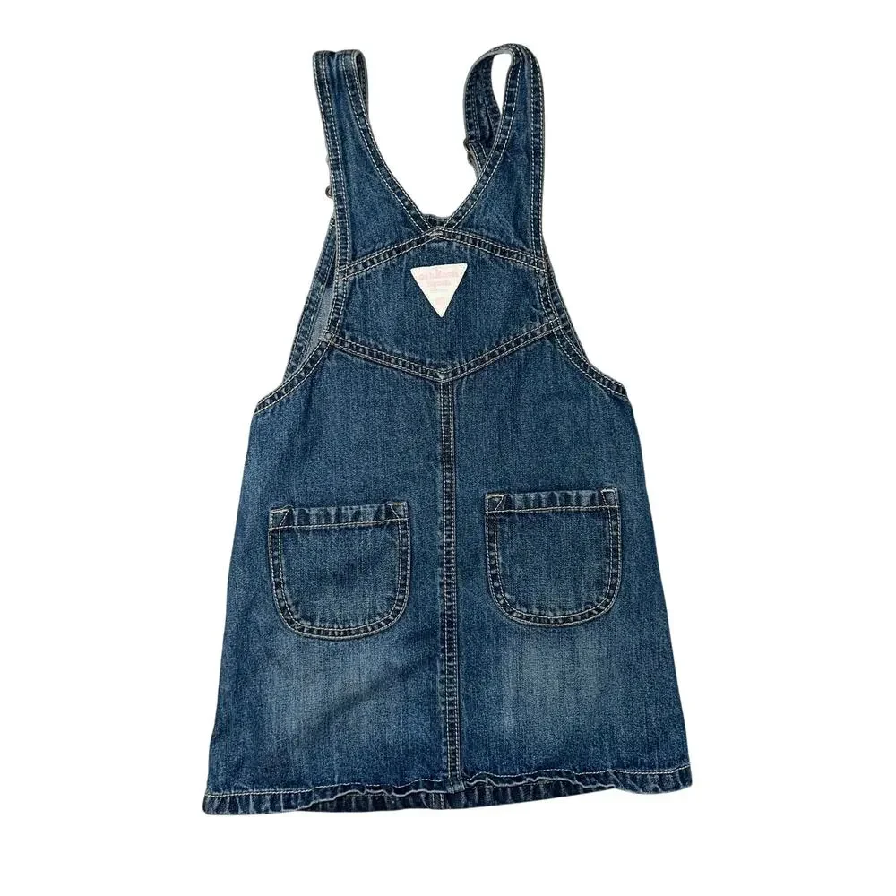 OshKosh B'gosh Y2K denim overall denim jean vestbek dress pink size girls 4